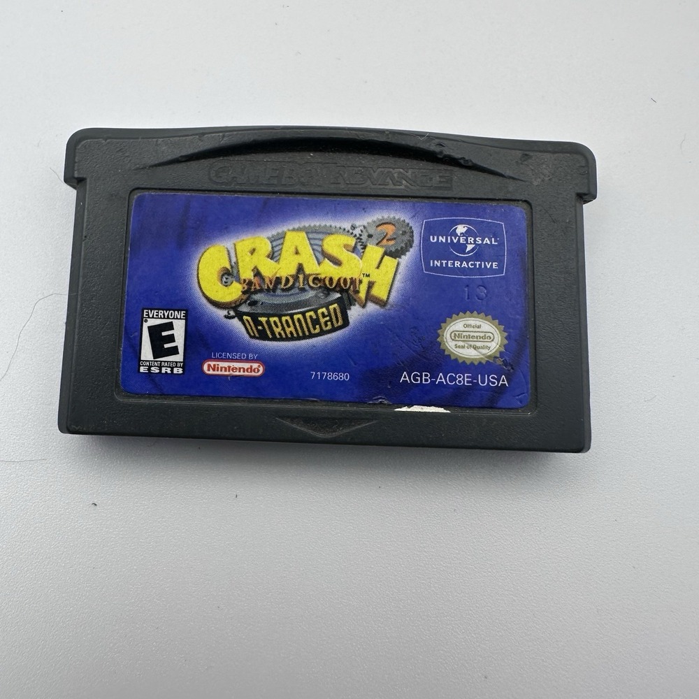 Crash Bandicoot 2 N-Tranced Nintendo Game Boy Advance GBA Cartridge AGB-AC8E-USA